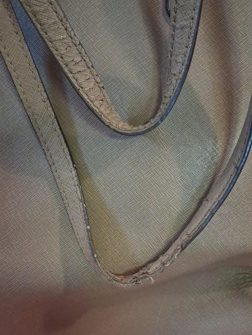 Michael Kors Olive Leather Tote with Gold MK Emblem